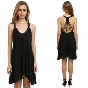 SHEIN Black Sleeveless Backless Romantic Loved Lolita Pleated Dress